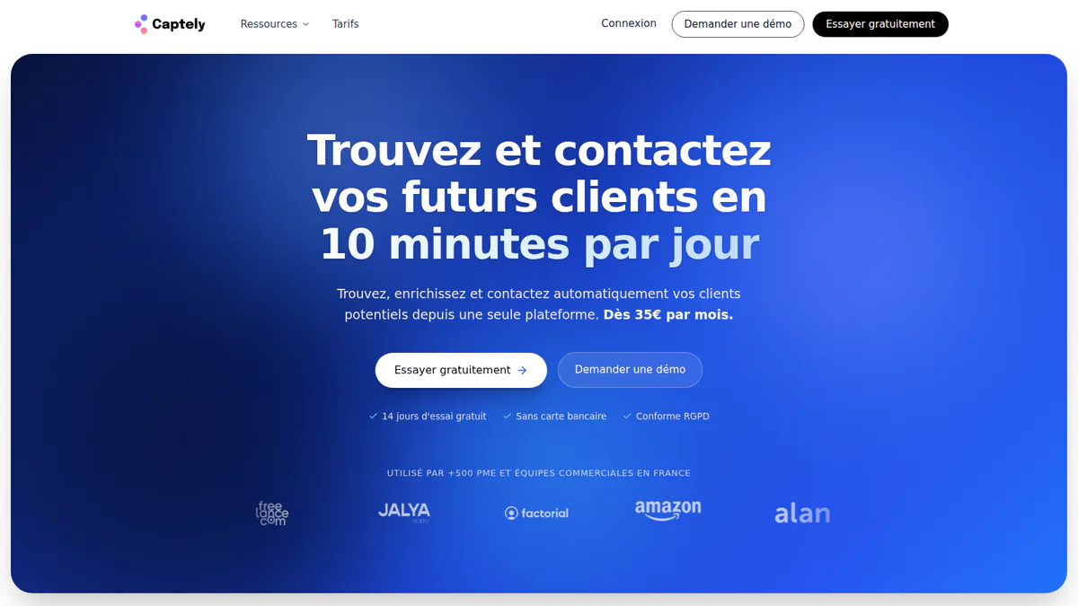 Page d'accueil de Captely