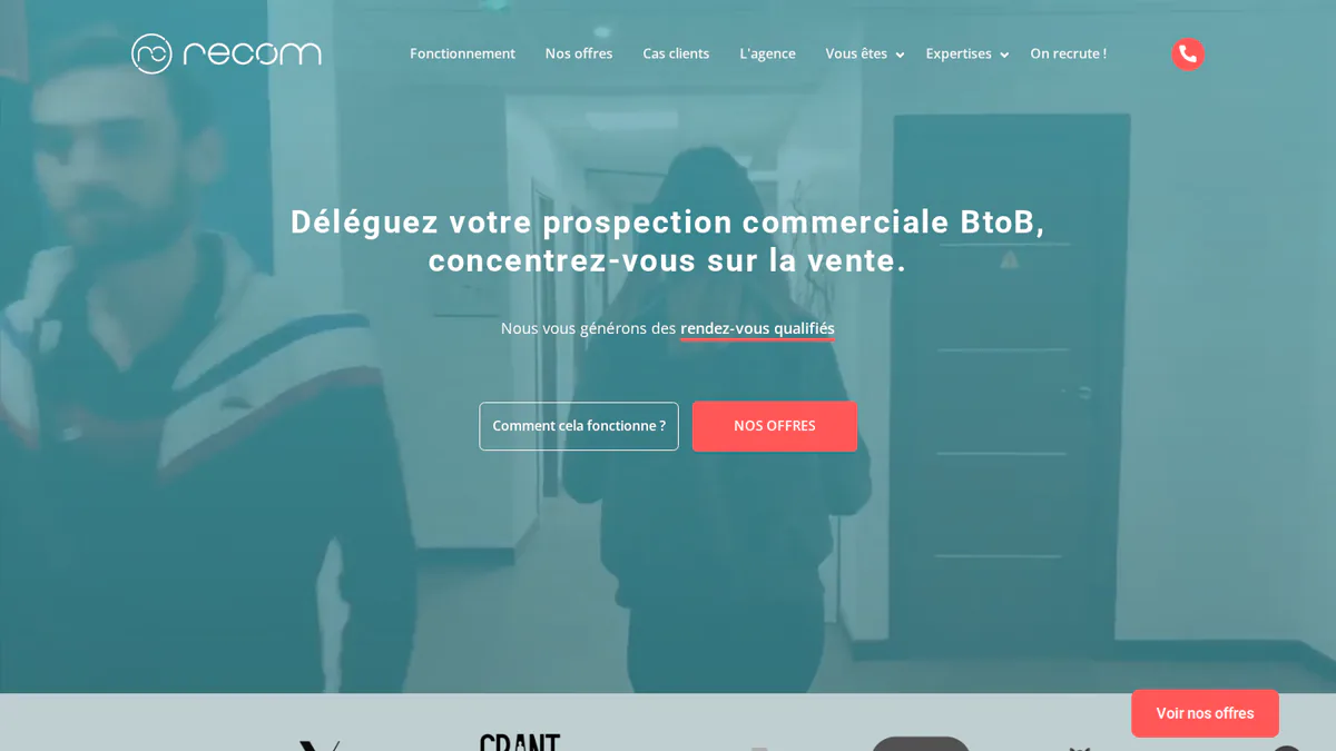 Page d'accueil de ReCom