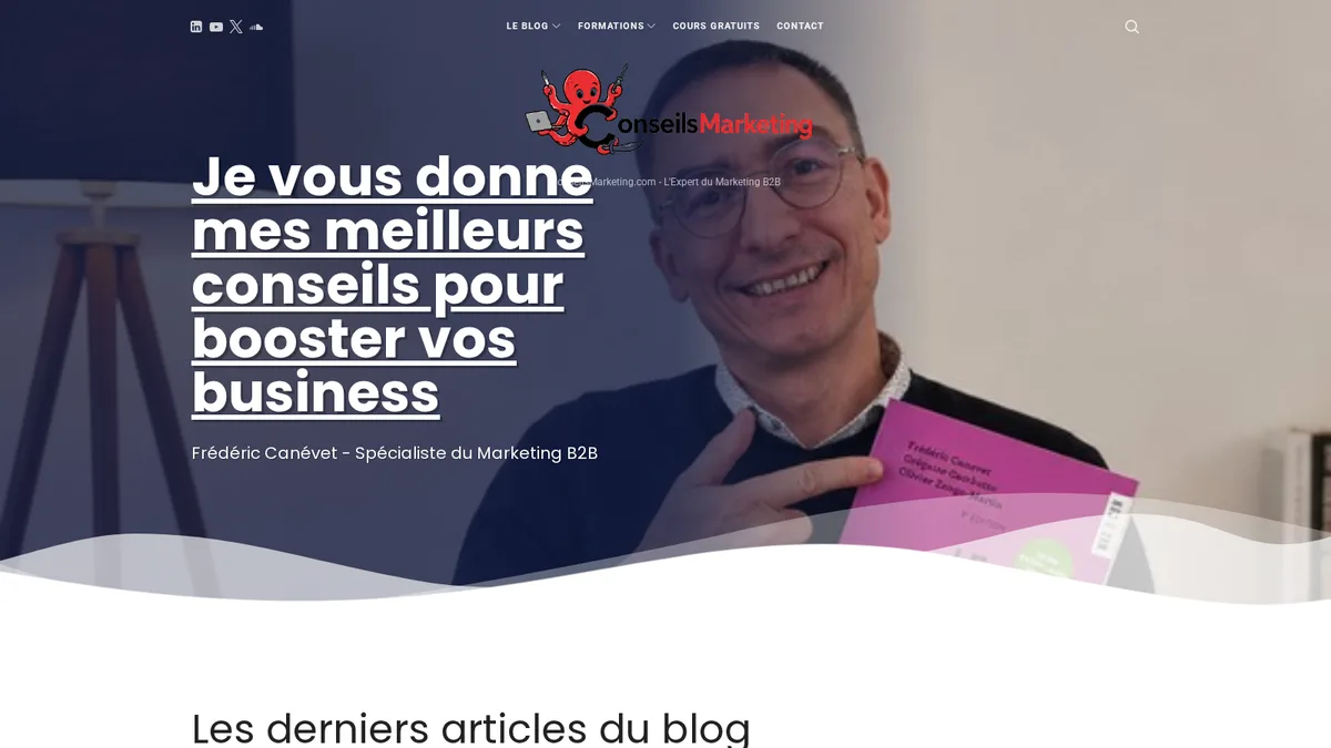 Page d'accueil de Conseils Marketing