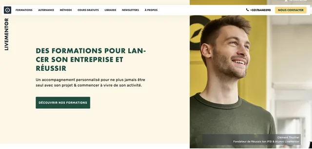Page d'accueil de LiveMentor