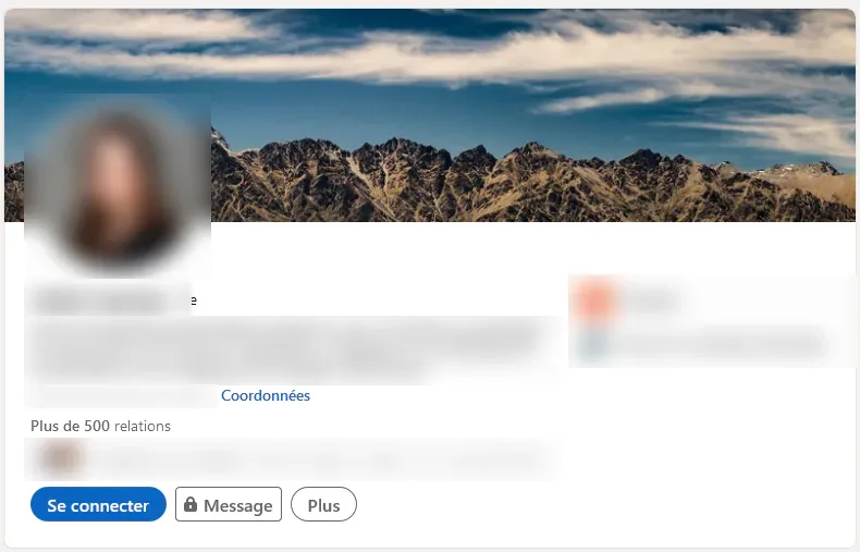 Profil LinkedIn vu depuis un compte gratuit