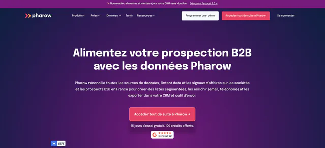 Page d'accueil de Pharow